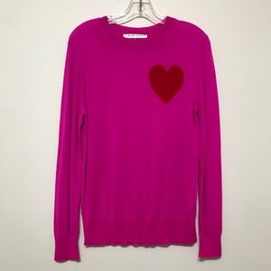 Trina Turk Neon Pink Sweater with Red Heart